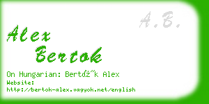 alex bertok business card